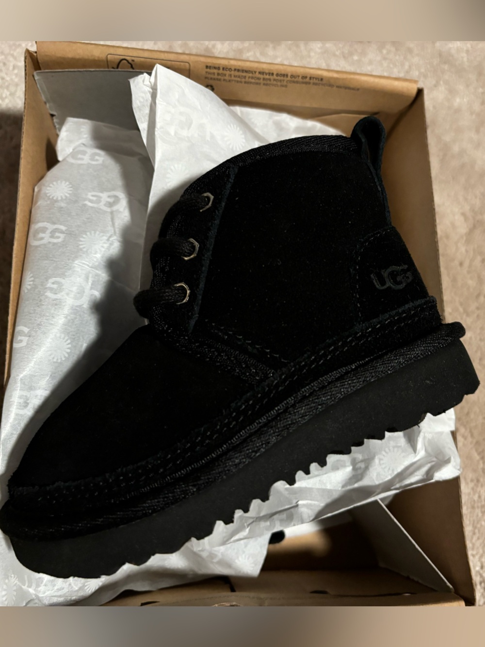 UGG Black Neumel II toddler Lace-Up Boot